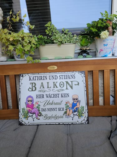 Customer photo review of Personalisiertes Gartenschild mit Namen Anpassbar