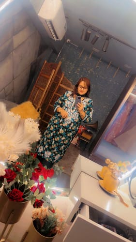 Customer photo review of Gul-E-Rana Black & Teal Long Rayon kurta