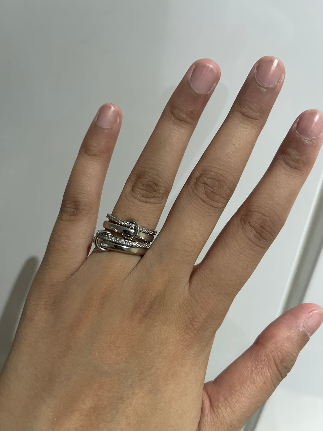 Customer photo review of Paloma Sparkling Rhinestone Stacked Ring