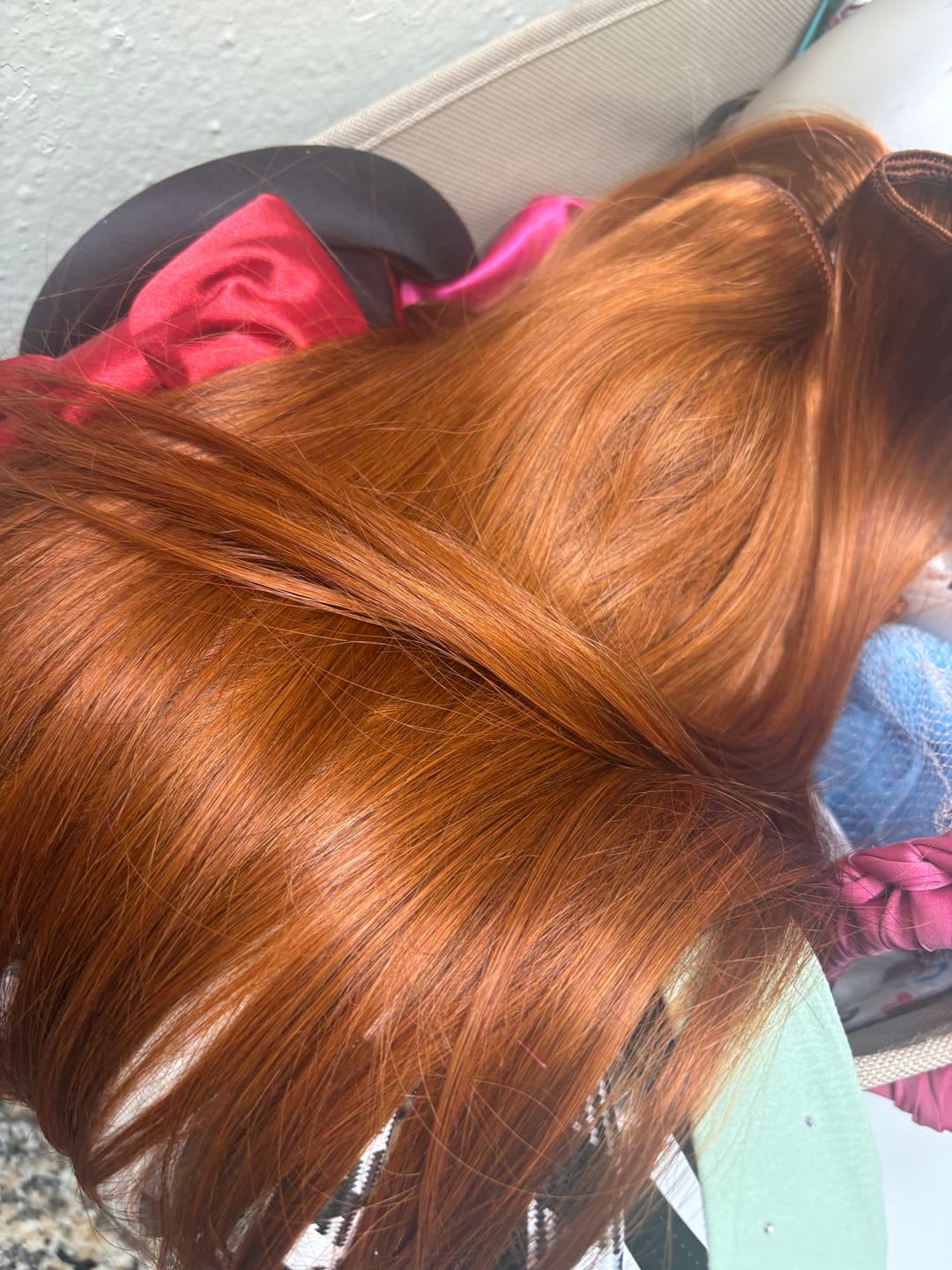 Customer photo review of Auburn Red Clip in Extensions 100% Remy Human Hair 7 Pieces (#550)