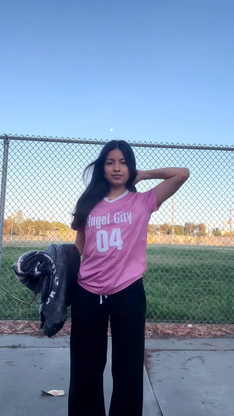 Customer photo review of Custom Light Pink Classic Striped Personalized Soccer Tops/Sets Jersey