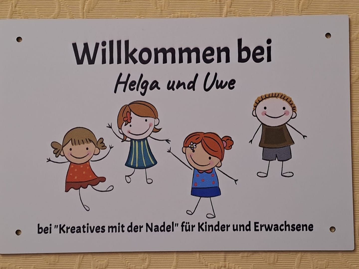 Customer photo review of Willkommen bei - Eingangs-Türschild