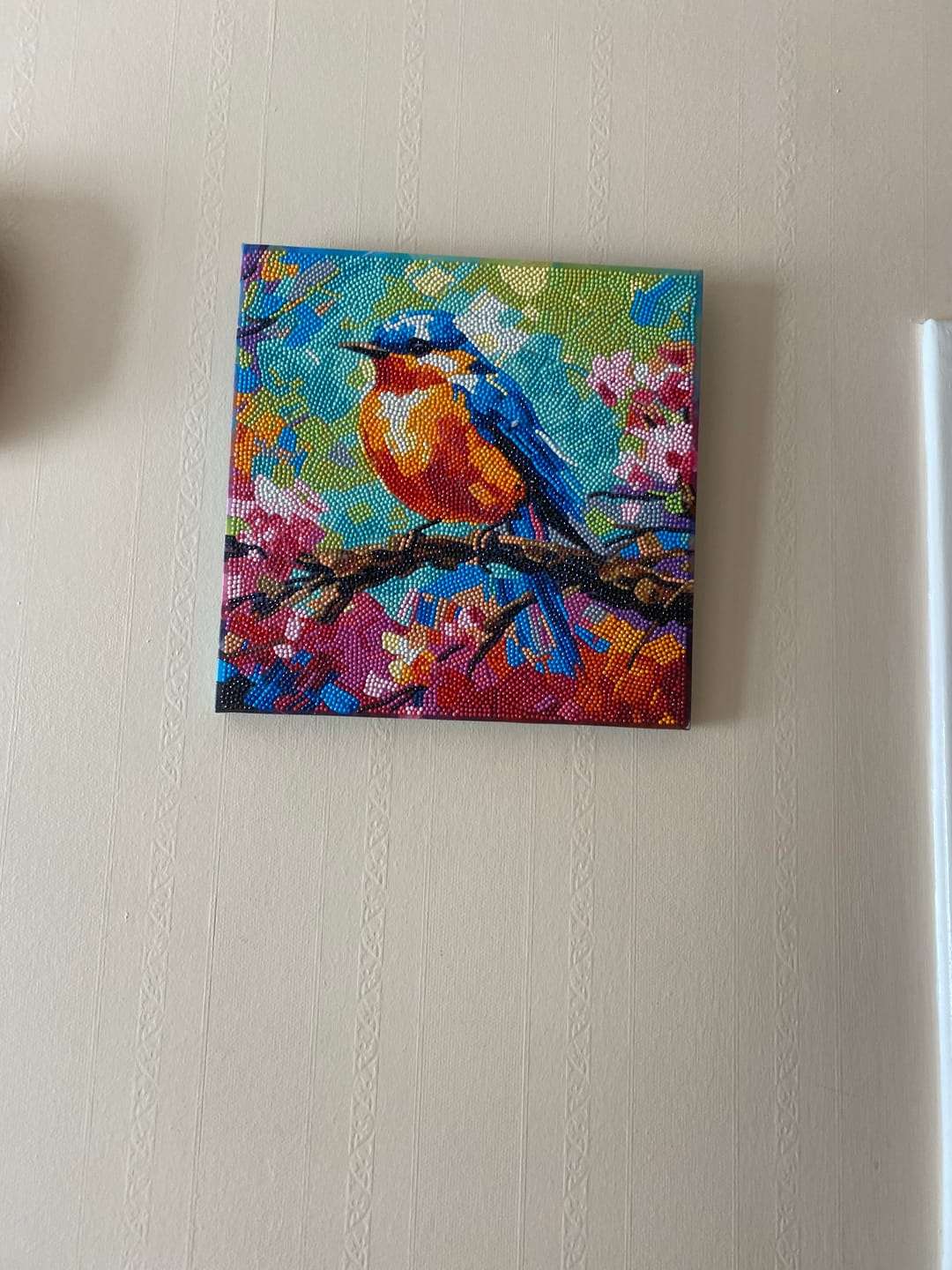 Customer photo review of "Spring Robin" Crystal Art Canvas Kit 30x30cm