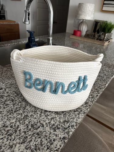 Customer photo review of Baby Knits™ Personalized Knitted Basket