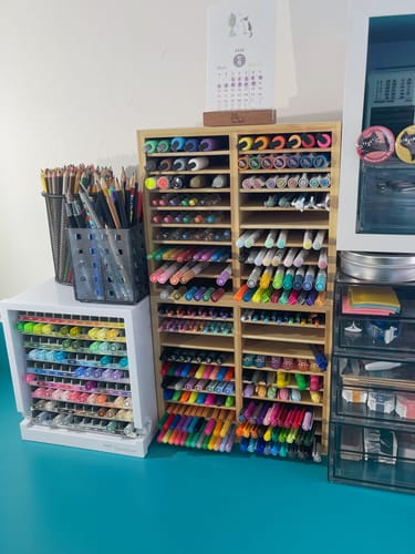 Customer photo review of Ohuhu - Organizador Bambú para 126 Marcadores