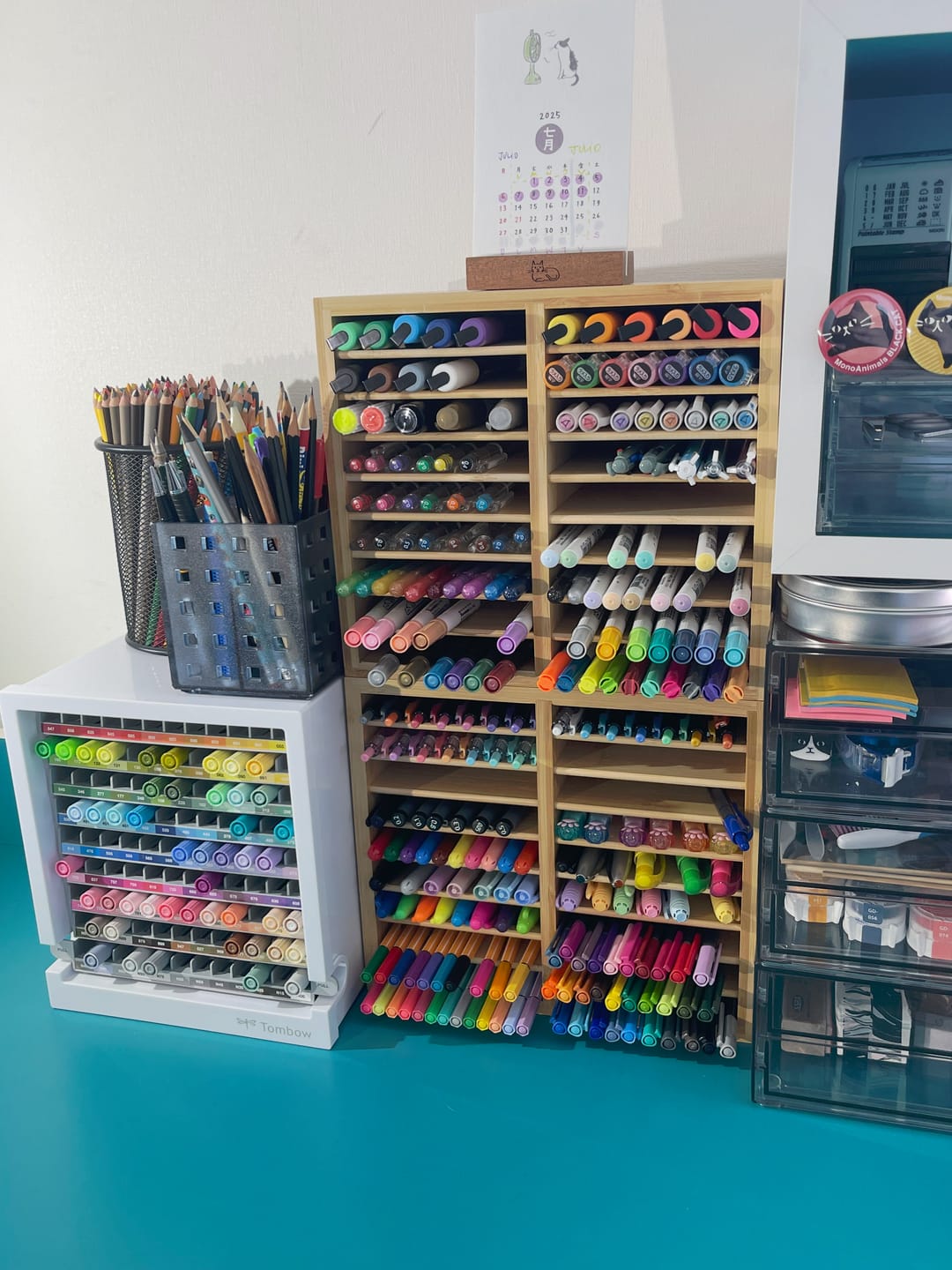 Customer photo review of Ohuhu - Organizador Bambú para 126 Marcadores