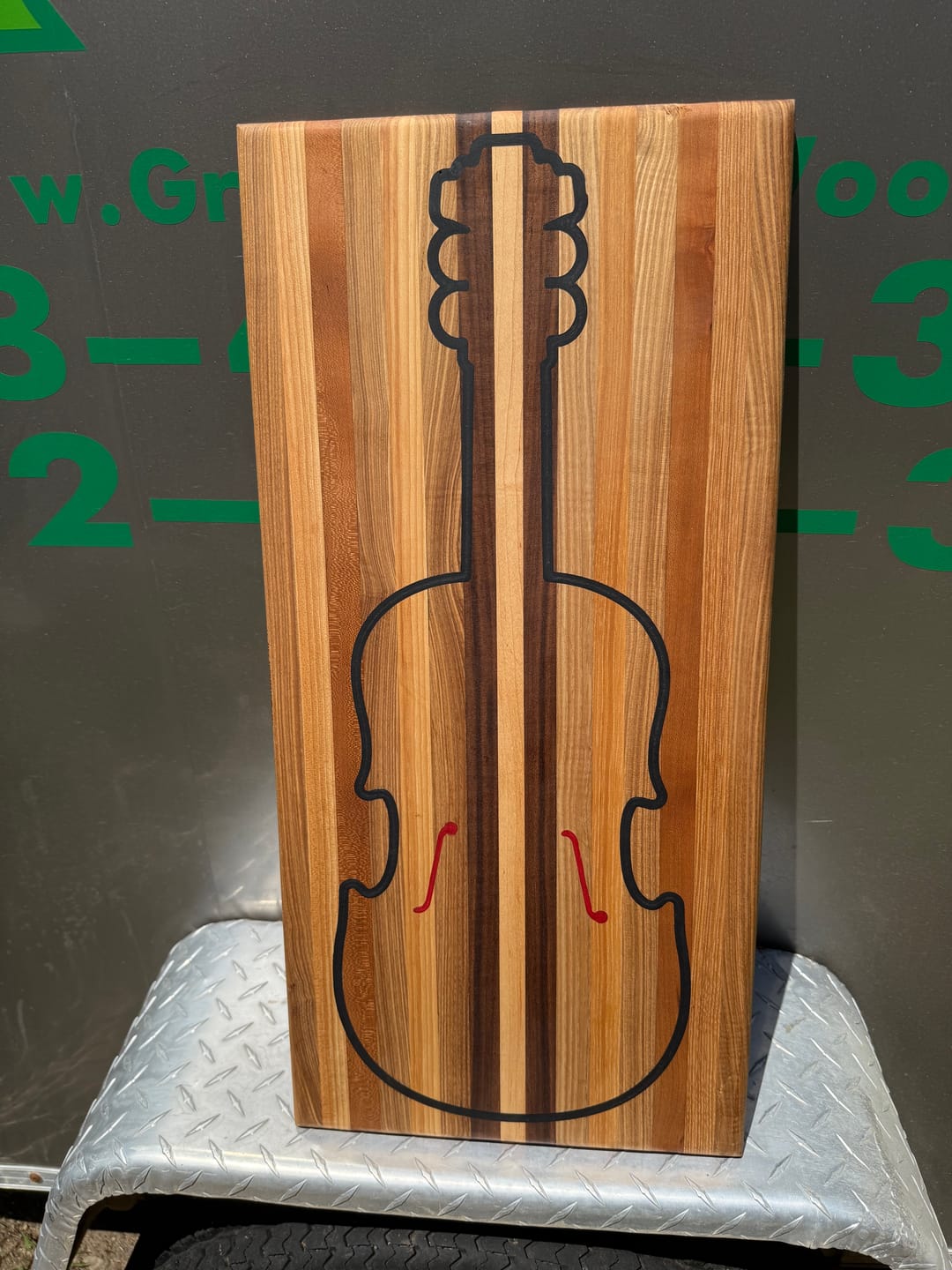 Customer photo review of 23.0x8.3" Fiddle - Violin Serving Board Acrylic Router Template