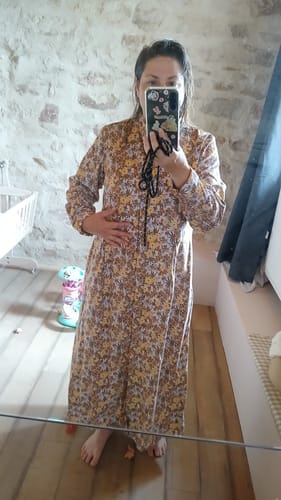 Avis photo d'un client sur Robe Cyrielle - velours milleraies champêtre