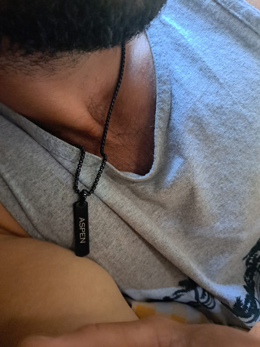 Customer photo review of Beveled Edge Bar Pendant