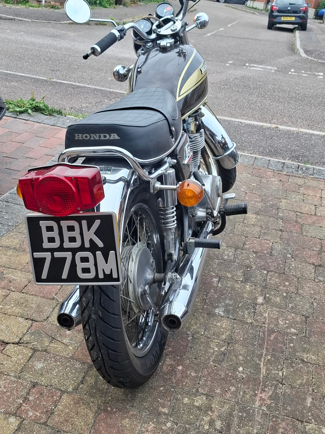 Customer photo review of Classic Metal Pressed Motorcycle Number Plate - 9 x 7 Inches