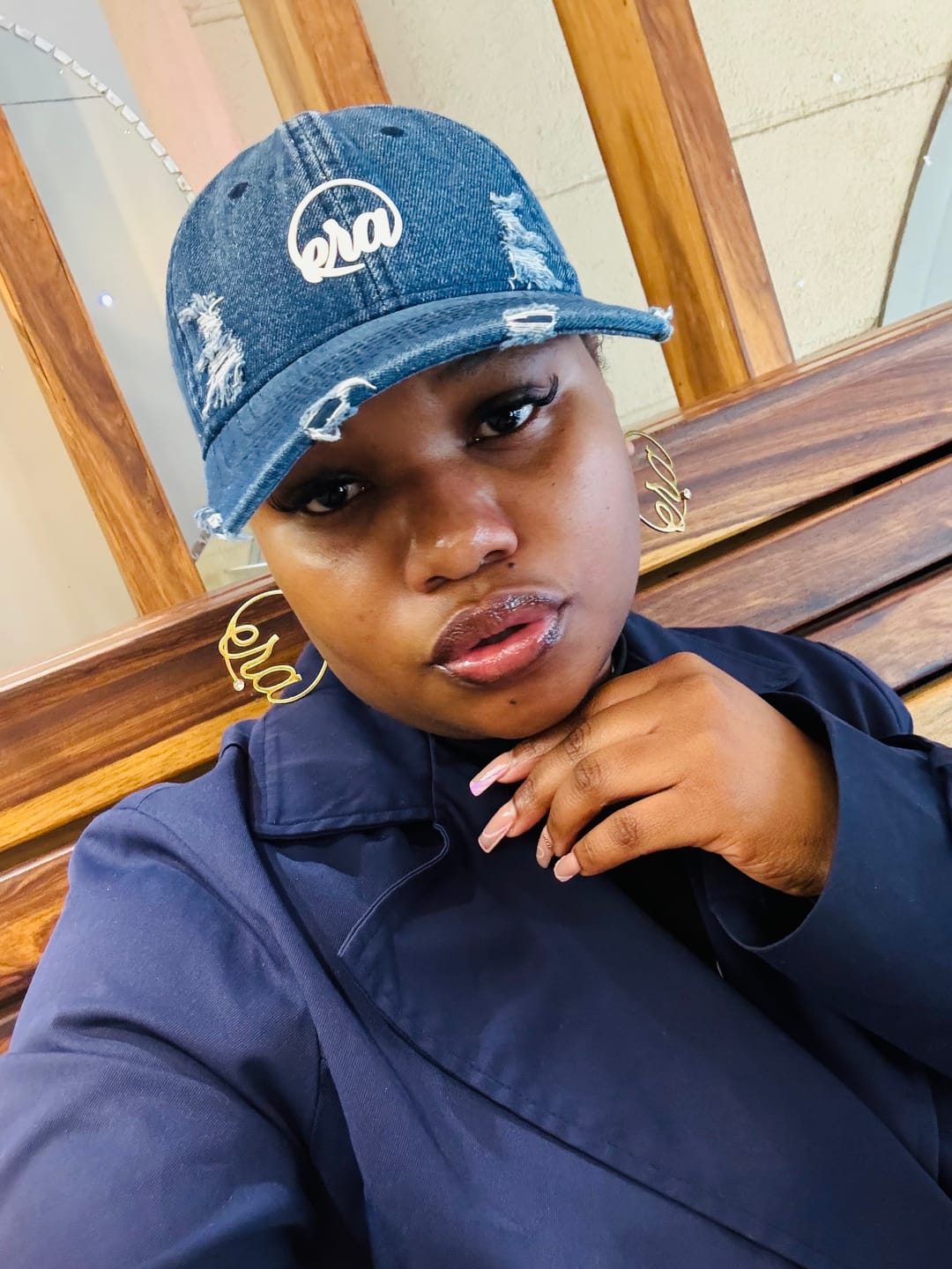 Customer photo review of Era Distressed Denim Cap