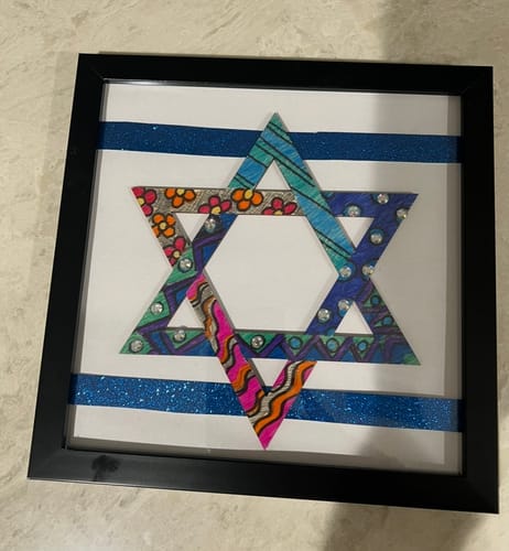 Customer photo review of Unfinished Wood Star of David Israel Shape - Hanukkah - Craft - up to 46" DIY