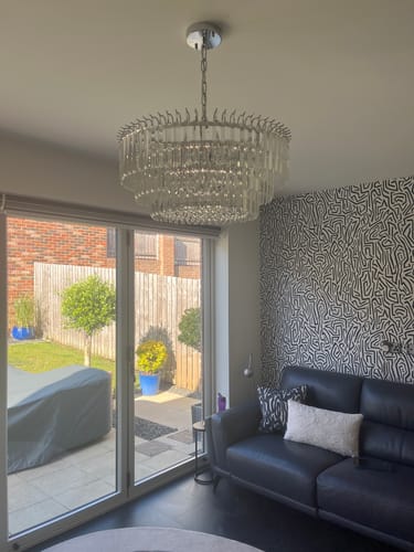 Customer photo review of 9-Light Modern Tiered Crystal Chandelier