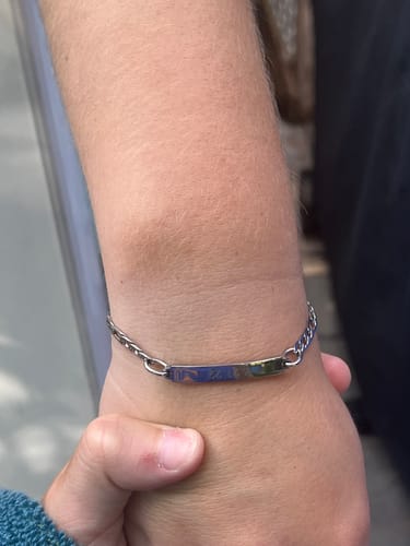 Customer photo review of 4mm Figaro Link ID Bracelet