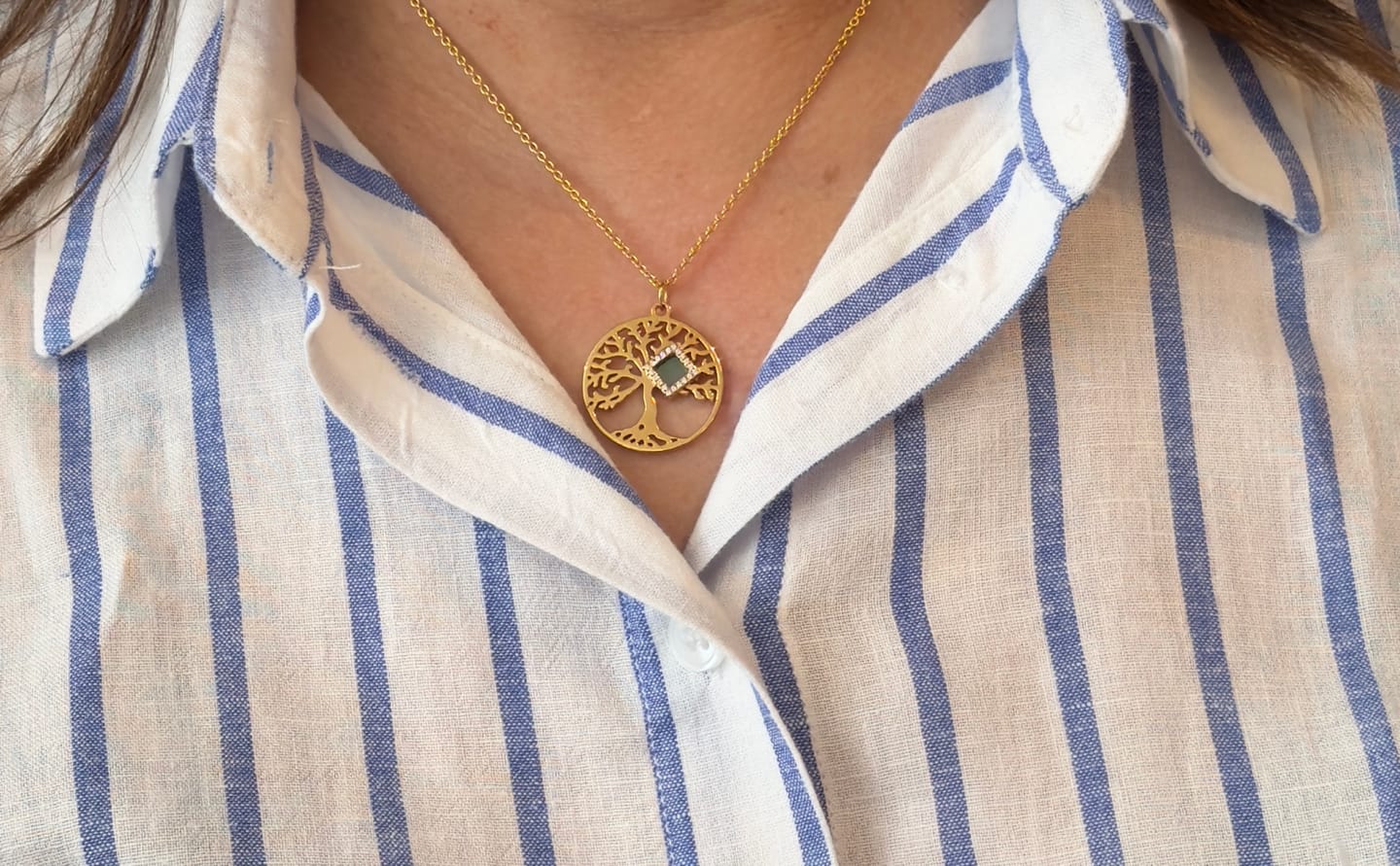 Customer photo review of Tree of Life Necklace