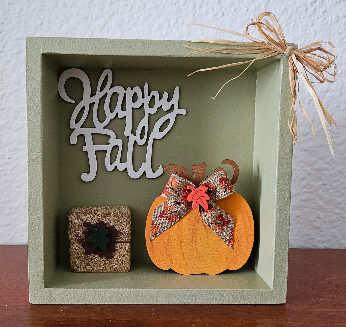 Customer photo review of Unfinished Wood Pumpkin with Vines Shape | DIY Craft Cutout | up to 46" DIY