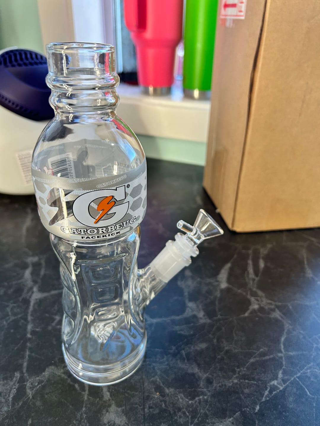 Customer photo review of Solid Glass Bottle Shape Waterpipe 24cm