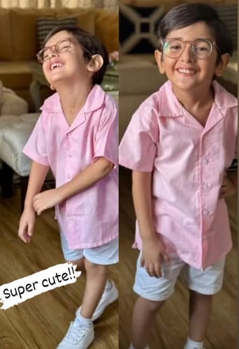Customer photo review of Pastel Pink - Cuban Collar Shirt