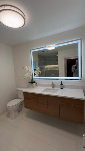 Customer photo review of Austin 60" Wall Mount American Black Walnut Bathroom Vanity