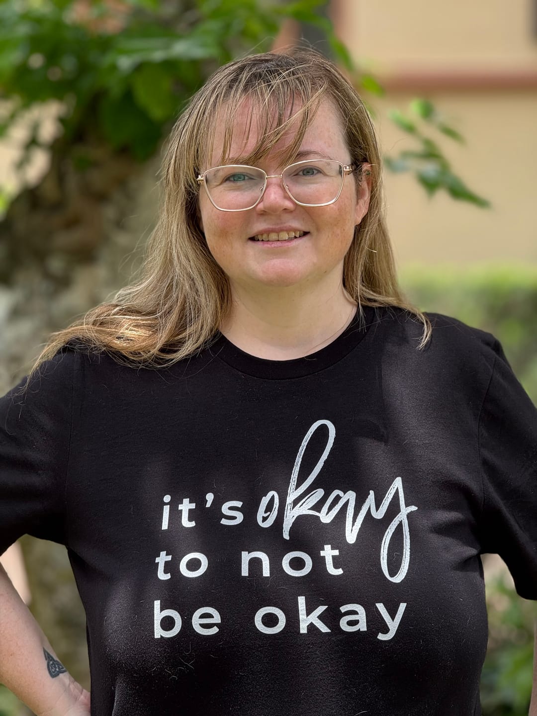 Customer photo review of It's Okay To Not Be Okay T-Shirt