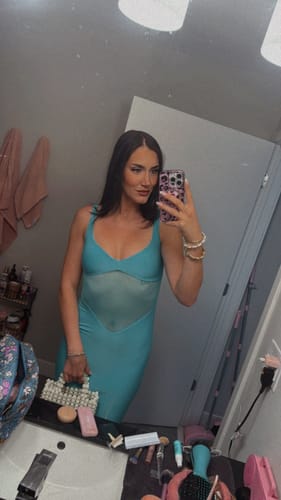 Customer photo review of Hourglass Mesh Contrast Dress