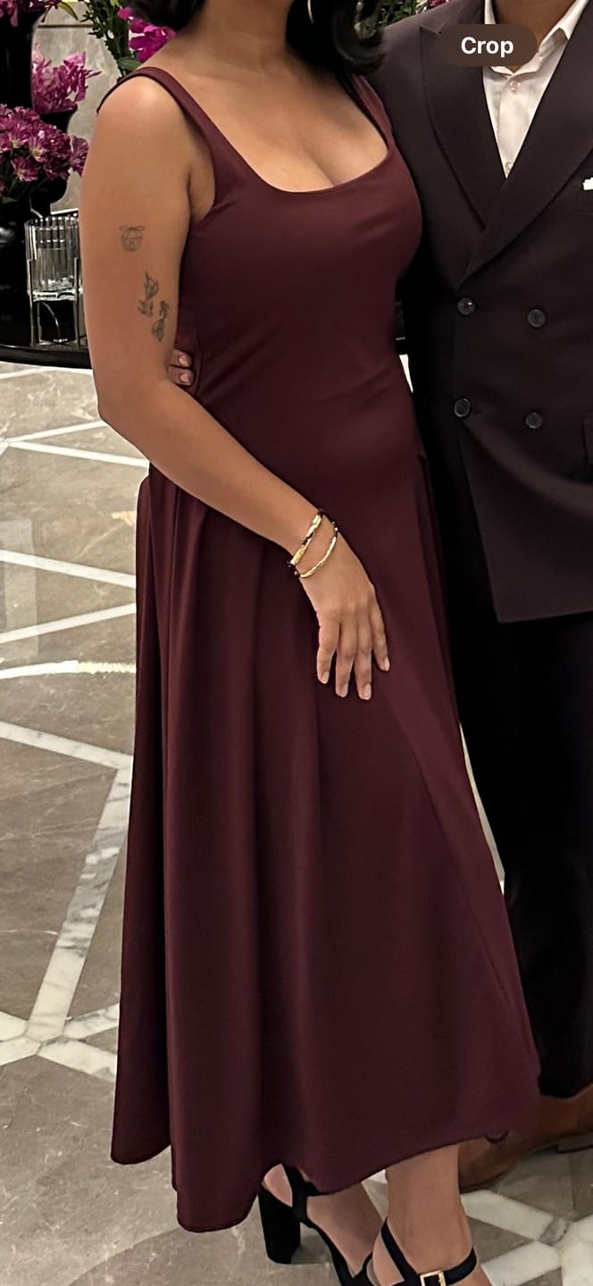 Customer photo review of Pavlina Midi Dress in Wine