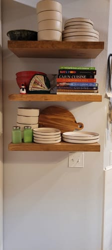 Customer photo review of Rustic Floating Shelves