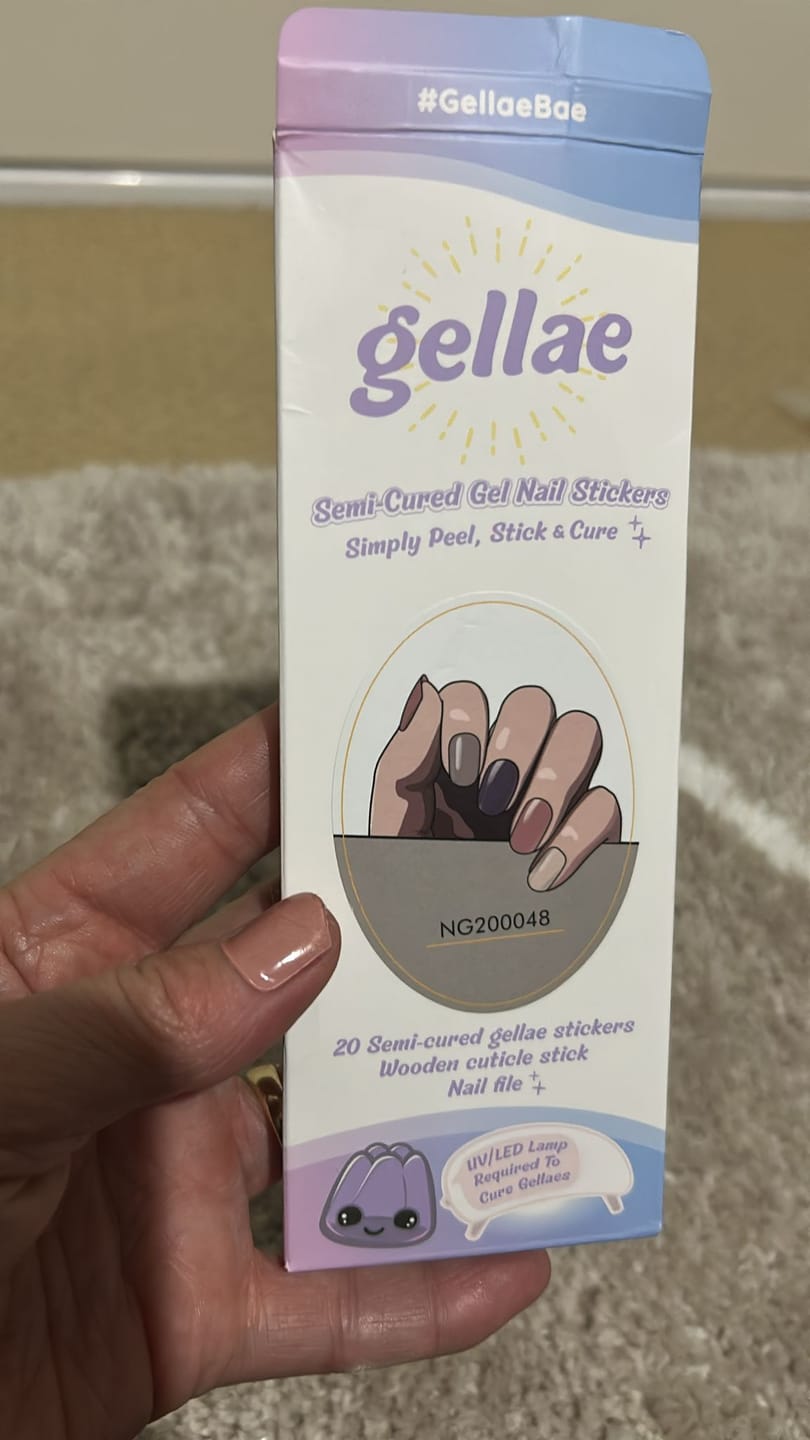 Customer photo review of Nude And Wine DIY Semicured Gel Nail Sticker Kit