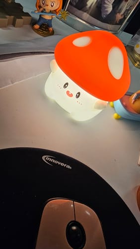 Customer photo review of Adorable Mushroom Squishy Silicone Night Light - Perfect Gift for Kids and Girls