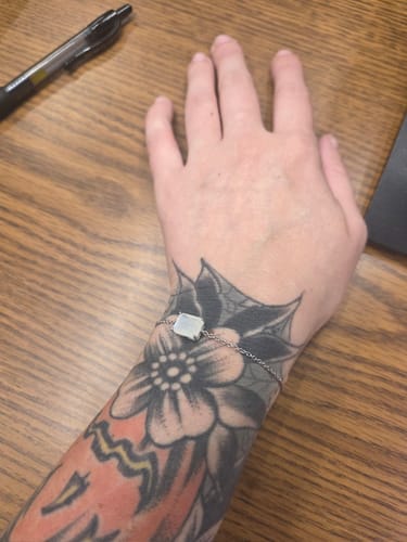 Customer photo review of Moonstone silver rectangular bracelet