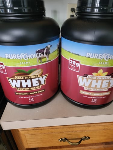 Customer photo review of Whey Protein Isolate with Organic Vanilla