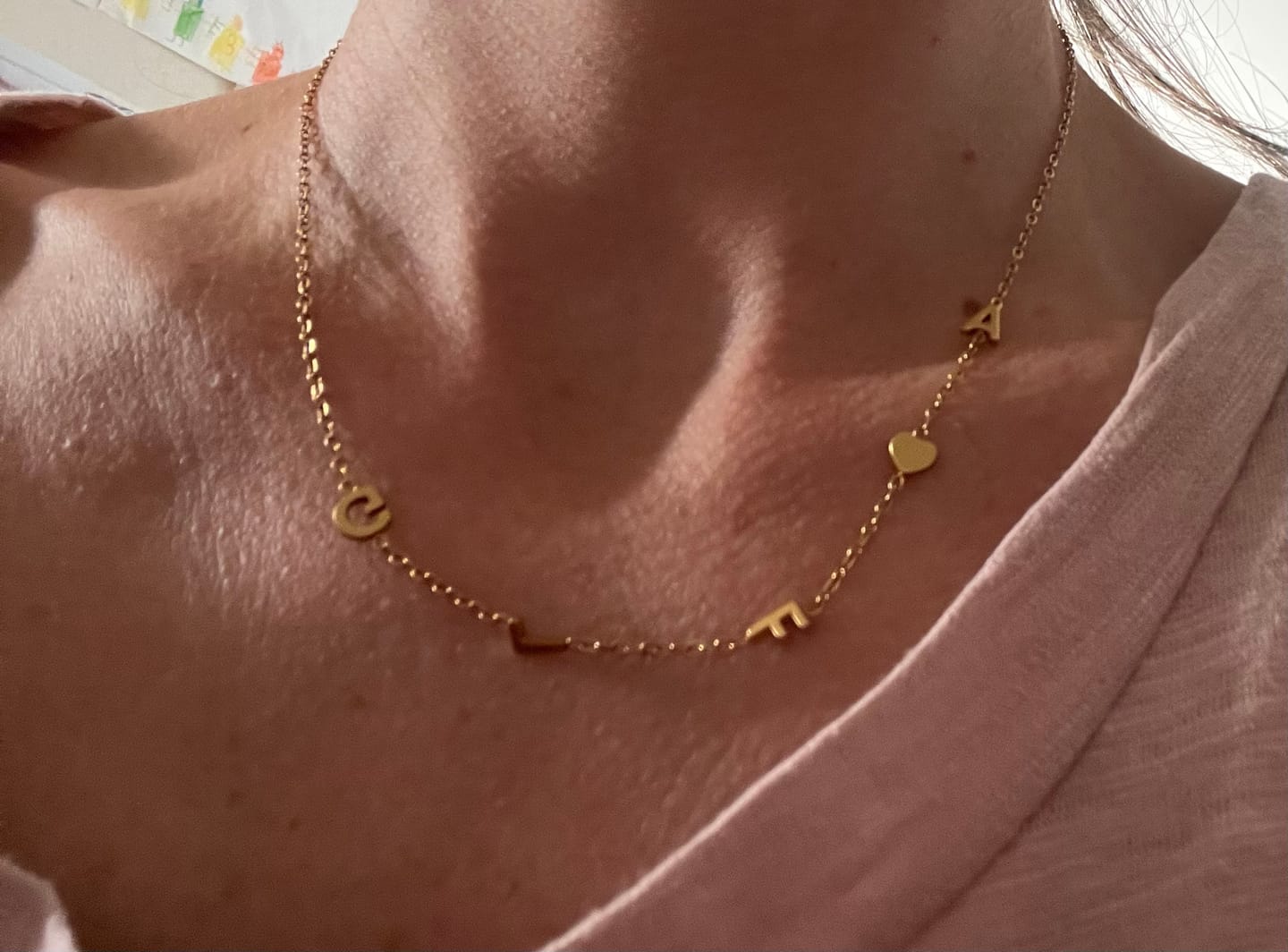 Customer photo review of Collana Personalizzata con Iniziali Laterali