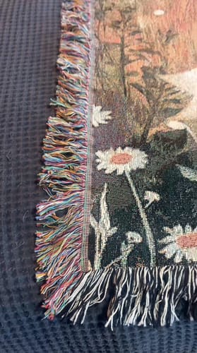 Customer photo review of Till Death Do Us Part - Ghost Wild Flower Personalized Woven Blanket