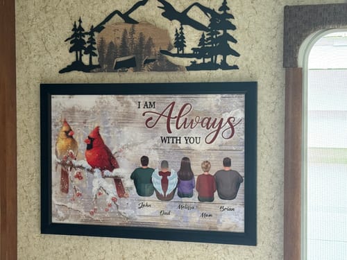 Customer photo review of Cardinals Family Sitting Memorial Personalized Poster, Remembrance Gift, Sympathy Gift