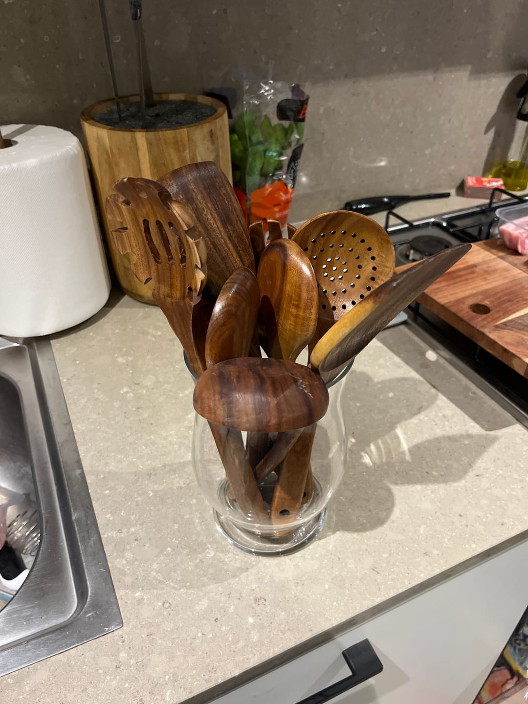 Customer photo review of Wooden Teak Utensils Set - 50% OFF SALE