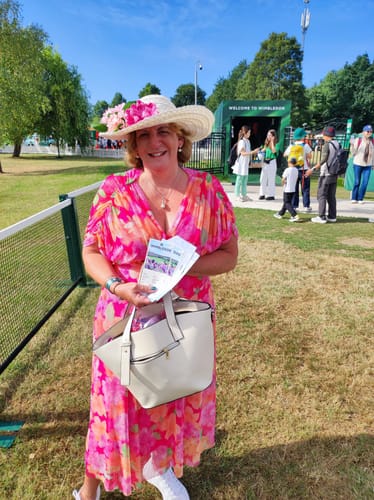 Customer photo review of Christy Pink Floral Ruched Dress