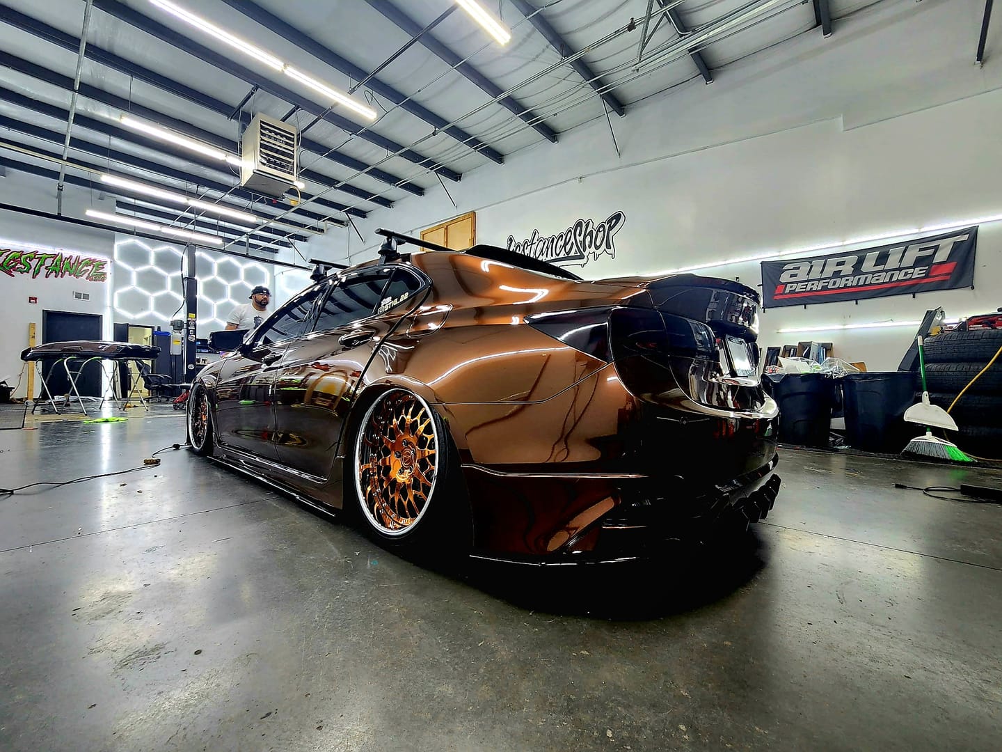 Customer photo review of Glossy Metallic Mocha Brown Vinyl Wrap