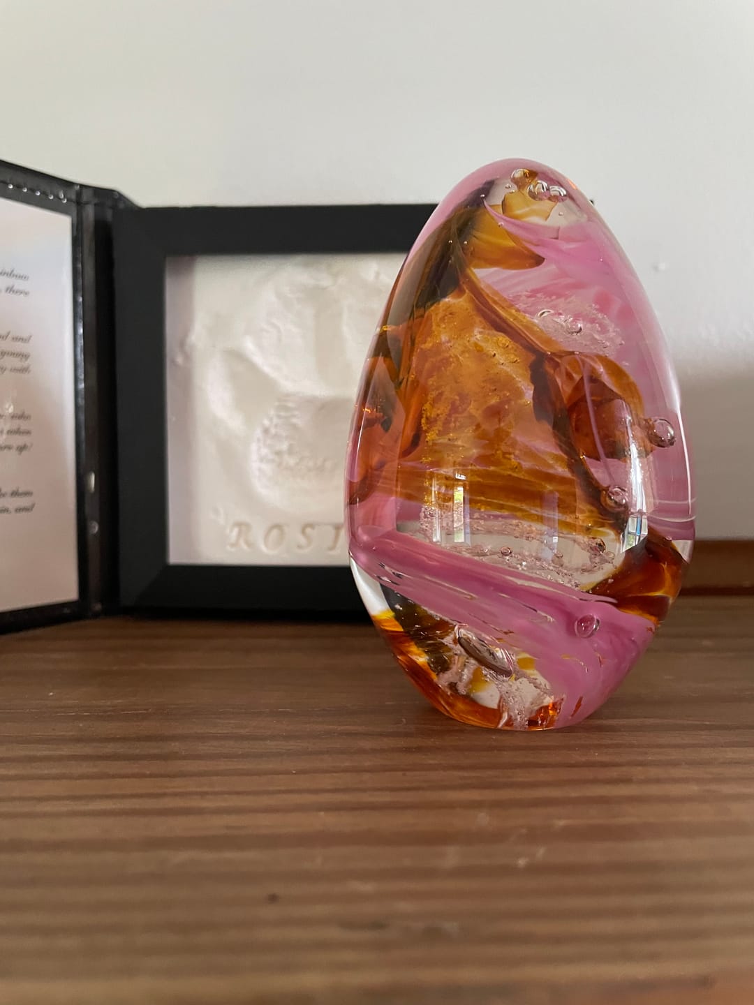 Customer photo review of Glimmer Egg with Cremation Ash