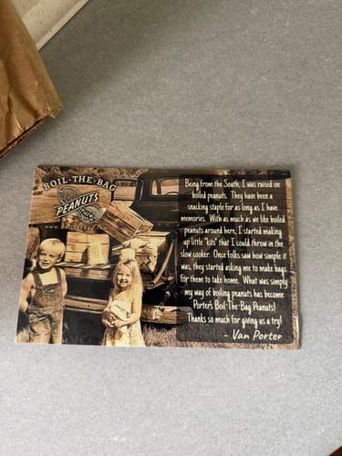 Customer photo review of Boil-The-Bag Boiled Peanuts (2 Bags)
