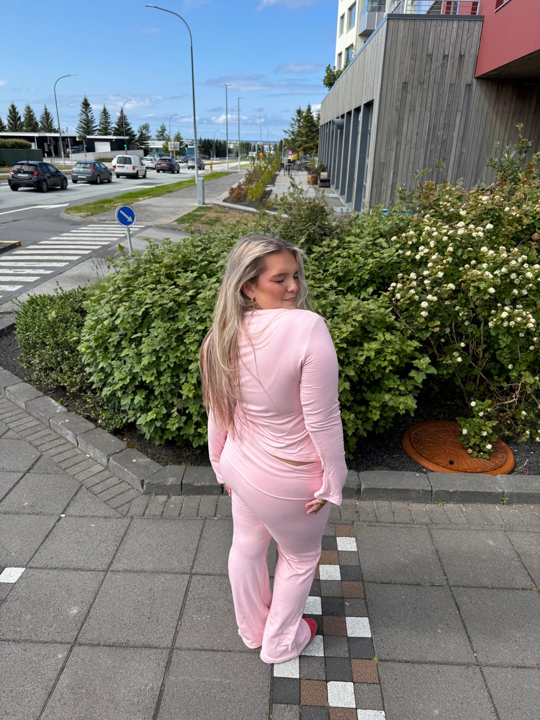 Customer photo review of LEA double ribbed bómull buxur | ROSÉ
