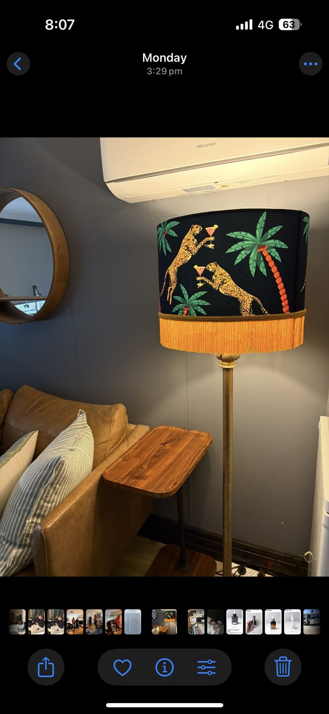 Customer photo review of Cocktail Cheetah Tassel Drum Lampshade Black