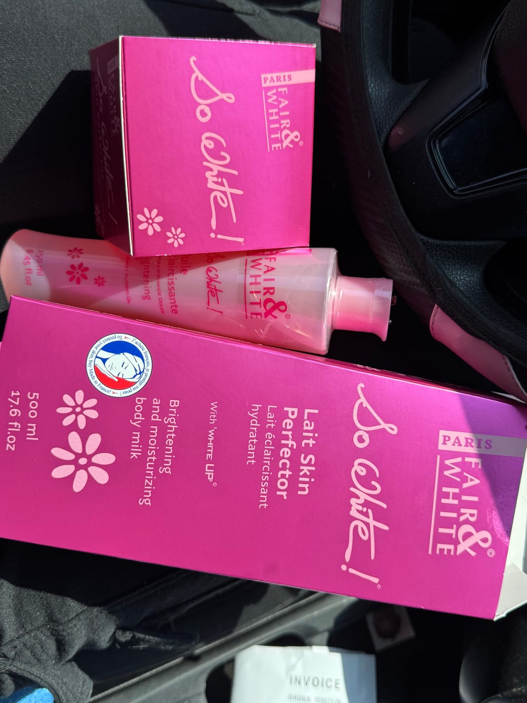 Customer photo review of Fair and White So White! Skin Perfector Body Lotion 500 ml