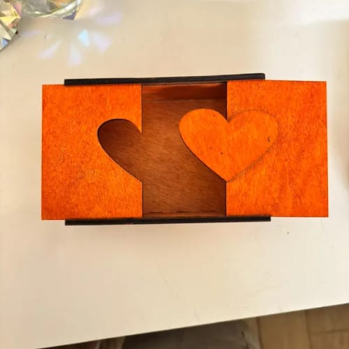 Customer photo review of Decorative wooden slide heart box laser cut svg file
