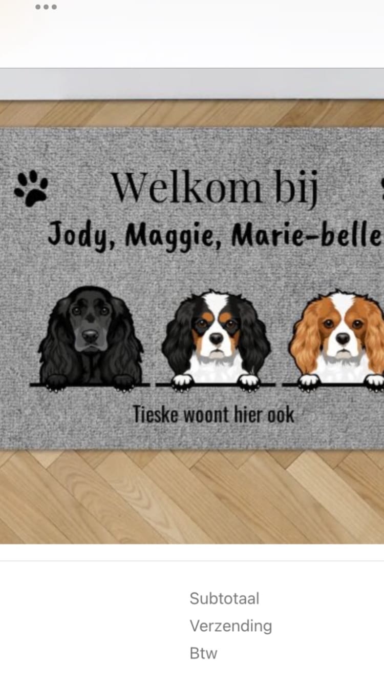 Customer photo review of Welkom bij - Gepersonaliseerde huisdier deurmat