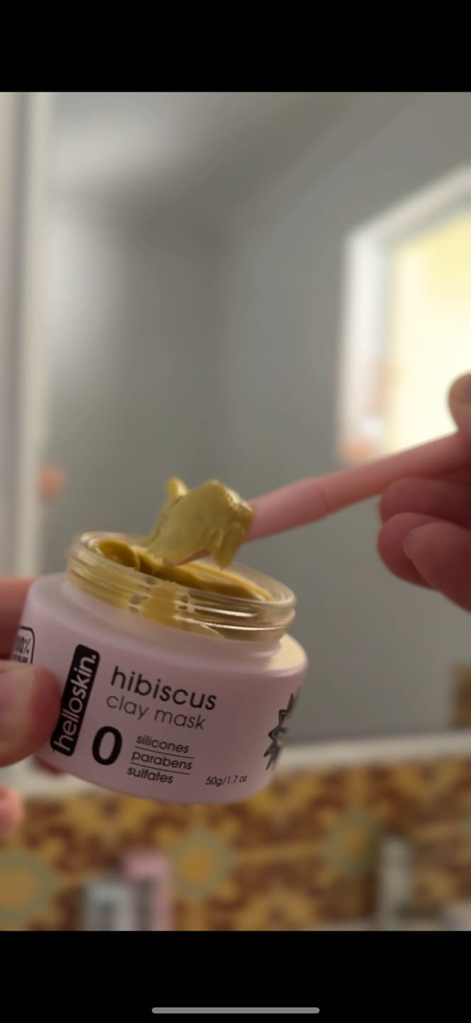 Customer photo review of hibiscus clay mask