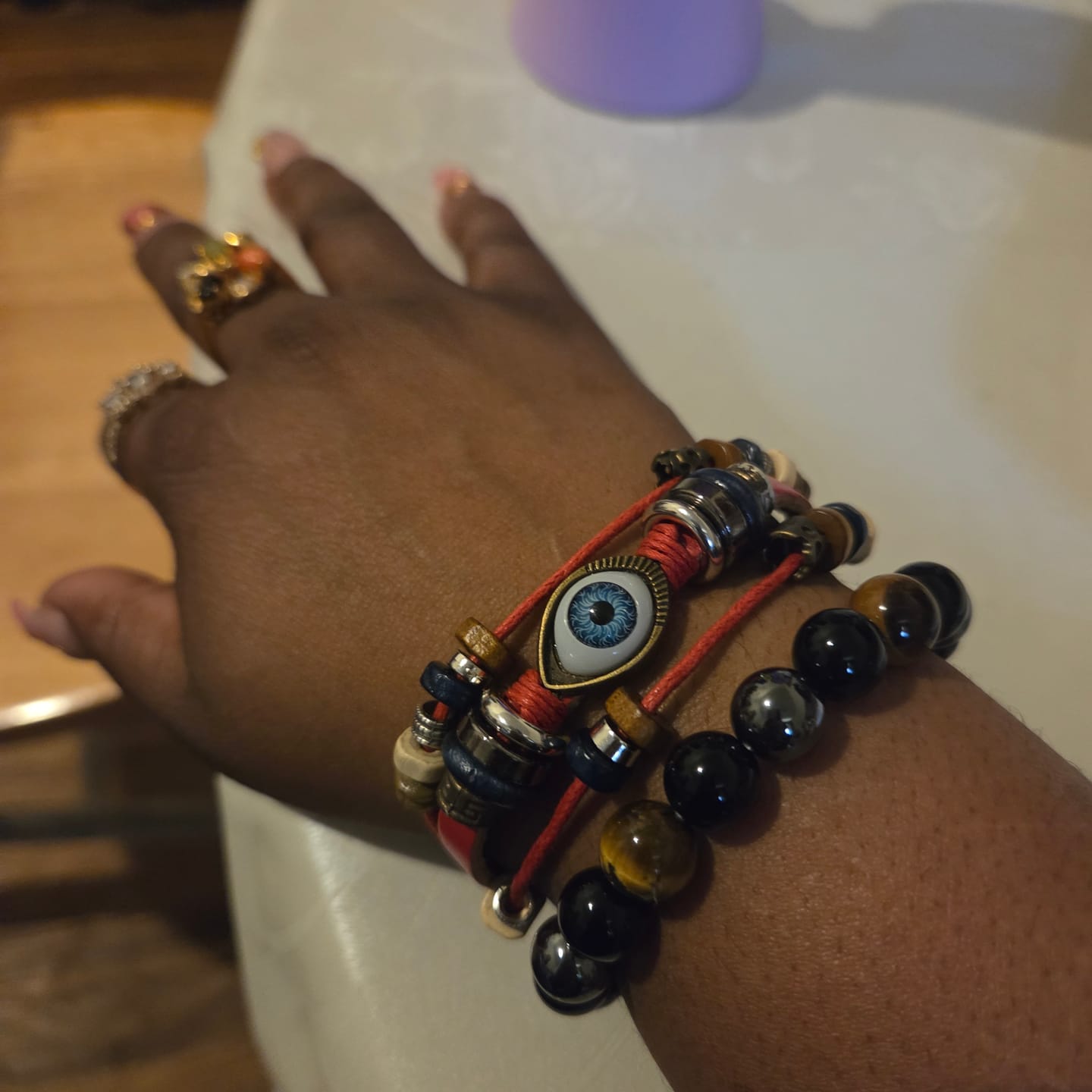 Customer photo review of Triple Stone Protection Bracelet
