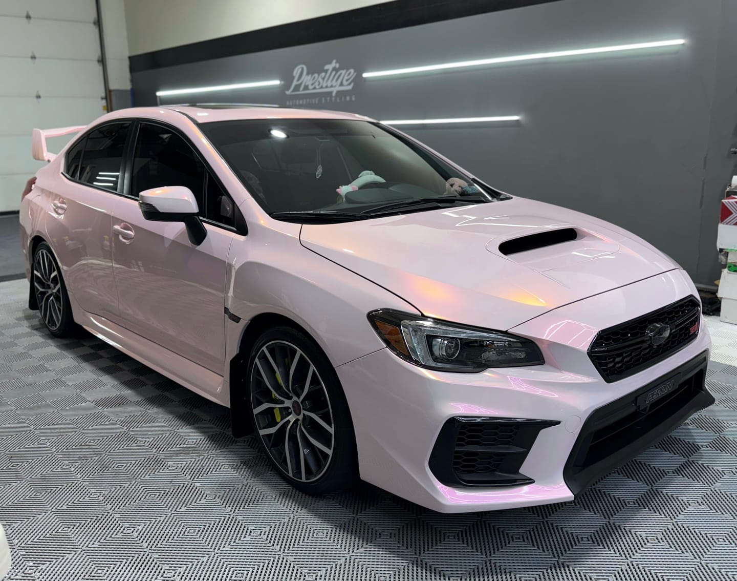 Customer photo review of Candy Metallic Pink White Vinyl Wrap