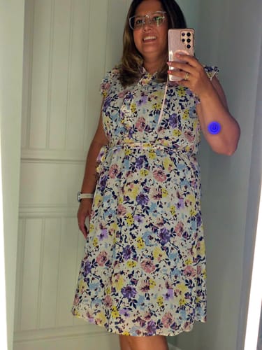 Customer photo review of Wildflowers Tie Waist Ruffle Dress