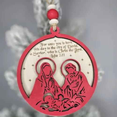 Customer photo review of Nativity tree balls ornaments bundle laser cut svg file