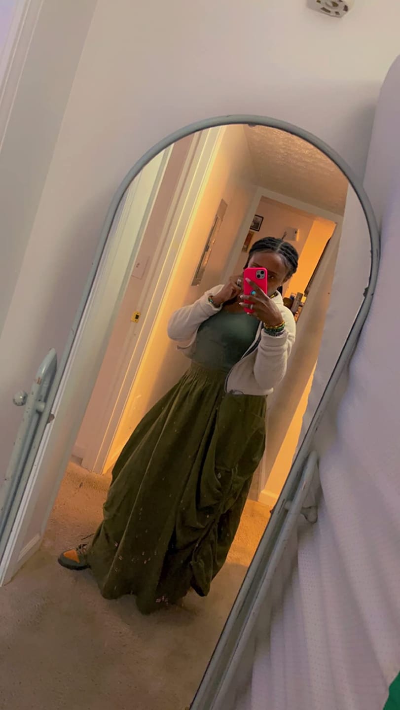 Customer photo review of Maxi Skirt Alaina Olive